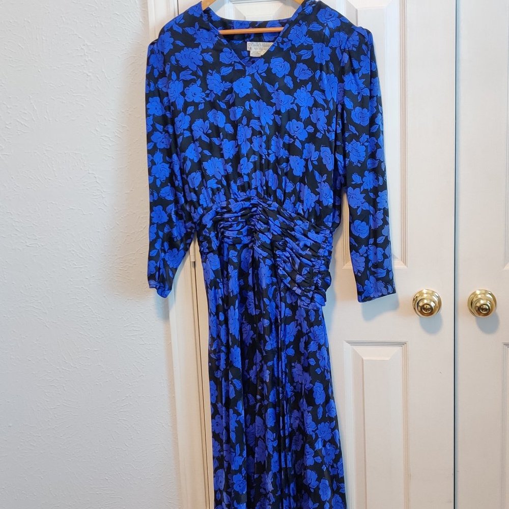 Balla Valentina 2 Piece Floral 100% Silk Dress